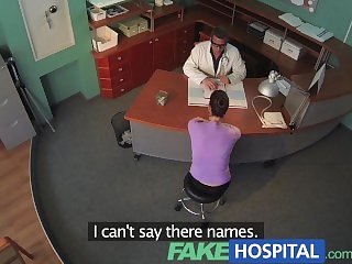FakeHospital Doctor faces sexy brunette from insurance company